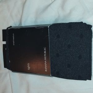 Banana Republic textured black and grey polka dot small tights NWT